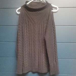 Elegant Cowl Neck Cable Knit Sweater